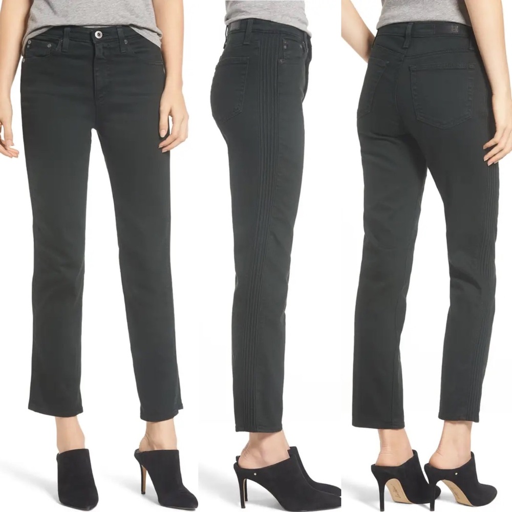 • AG • Isabelle Pintucked Straight Leg Jeans Ivy